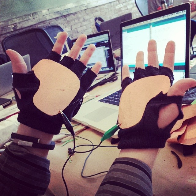 Controller gloves created in Kaho Abe's workshop