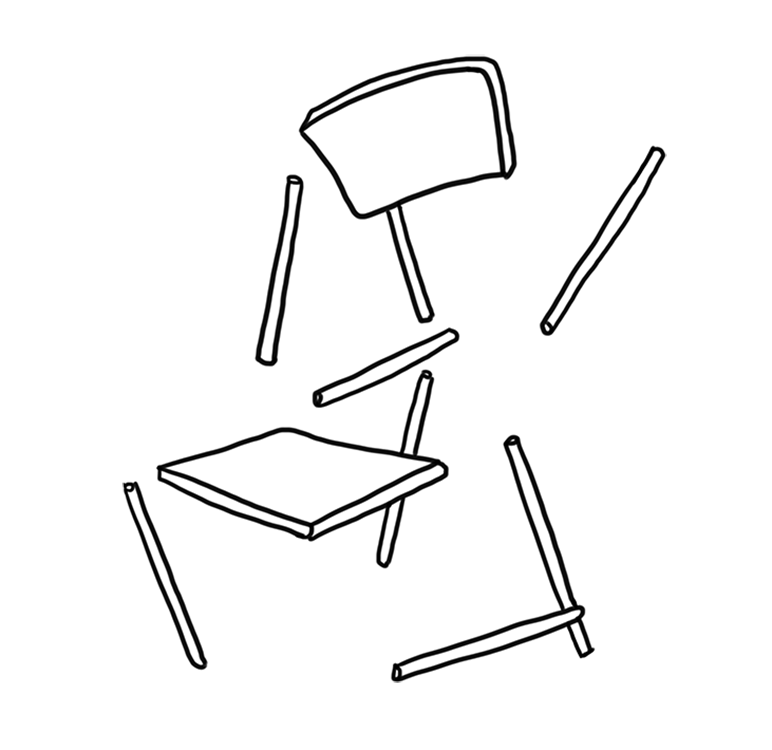 Structure — deconstructed chair illustration by Lilli Carré